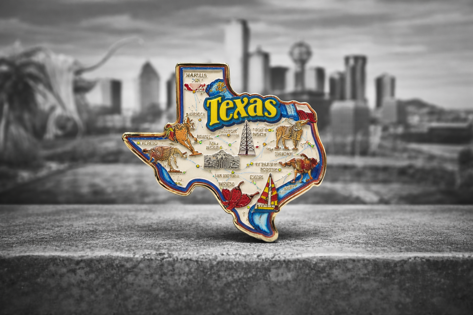 Collector edition  State Texas jumbo Lapel Pin