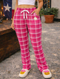 Pink Double-Brushed Cotton Harley Flannel Pant  Plaid
