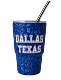 Mini Blue DALLAS  Texas Icons Tumbler Shot Glass 3oz