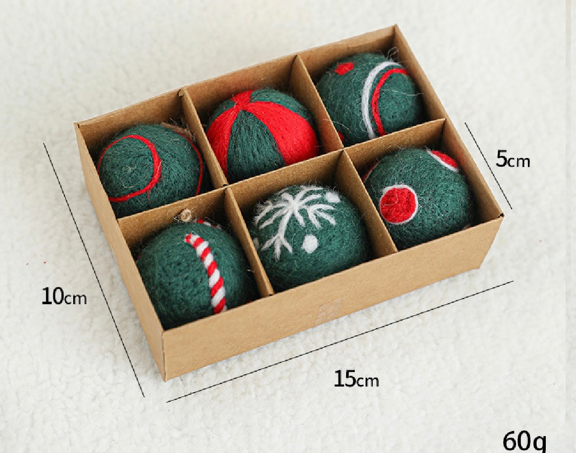 6 Piece Felt Holiday Ornament