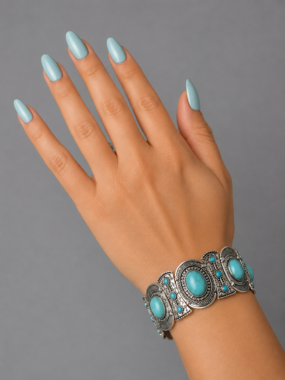 Western Cowgirl Turquoise  Vintage Sliver Bracelet