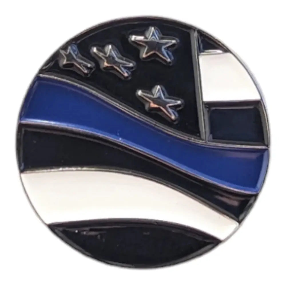 Sturdy Magnetic Flag Blue Line Pin - Style Flag/Blue Line