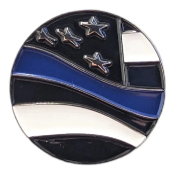 Sturdy Magnetic Flag Blue Line Pin - Style Flag/Blue Line
