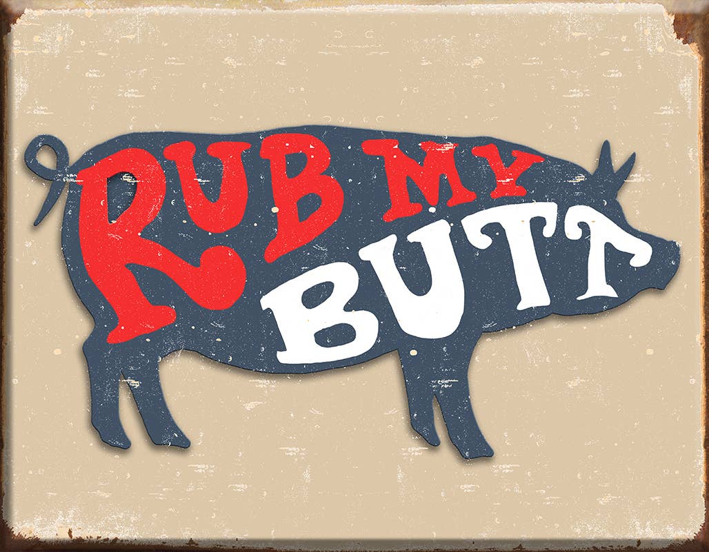 Magnet: Pork Butt Metal wrapped with printed media