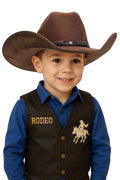 Faux Suede Cutter Crown Cowboy Hat