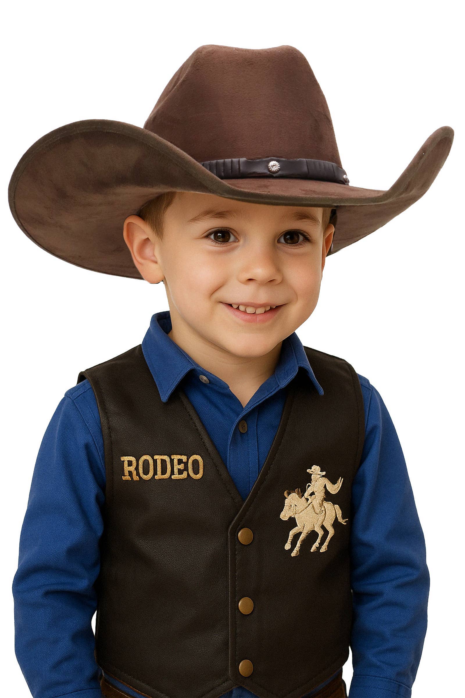 Faux Suede Cutter Crown Cowboy Hat