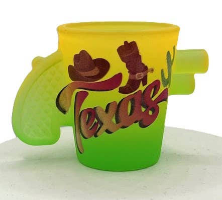 'TEXAS' State Gun Shaped Colorful Shot Glass 2 oz