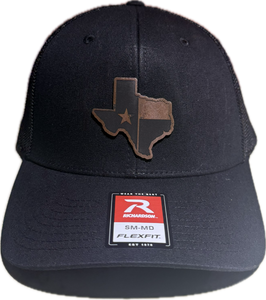 TEXAS MAP PATCH - Richardson Flex fit HEATHER Black /BLACK Cap Hat