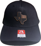 TEXAS MAP PATCH - Richardson Flex fit HEATHER Black /BLACK Cap Hat