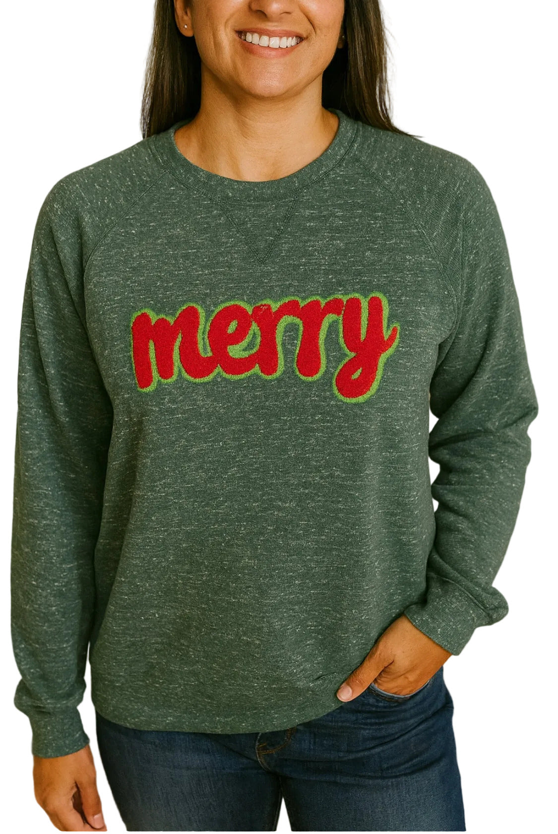 Merry crewneck, snow fleece SWEATSHIRT