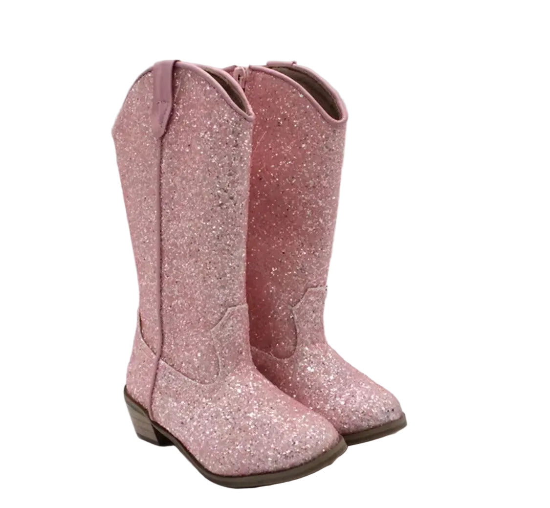 Kids Texas Pink Glitter, Cowboy Boots