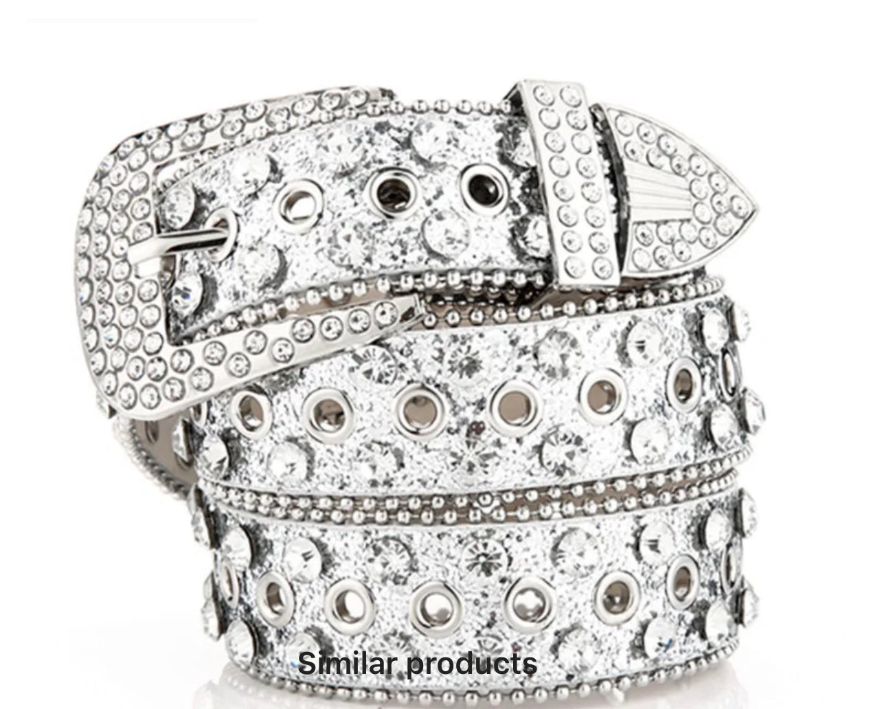 Rhinestone Cowboy Belt Silver