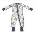 Texas Rodeo Baby Zip Up - Natural bluebonnet blue