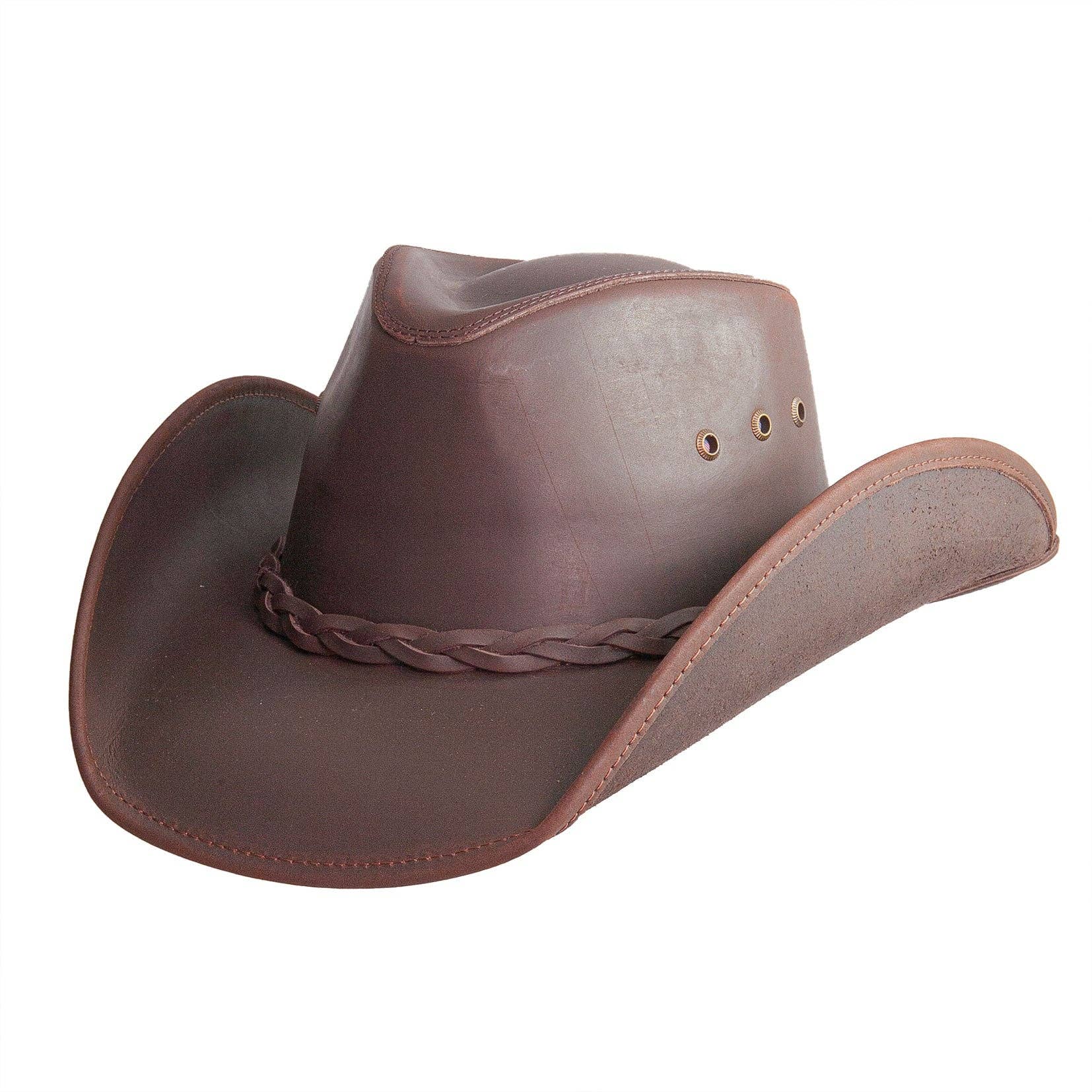 Hollywood - Mens Leather Cowboy Hat