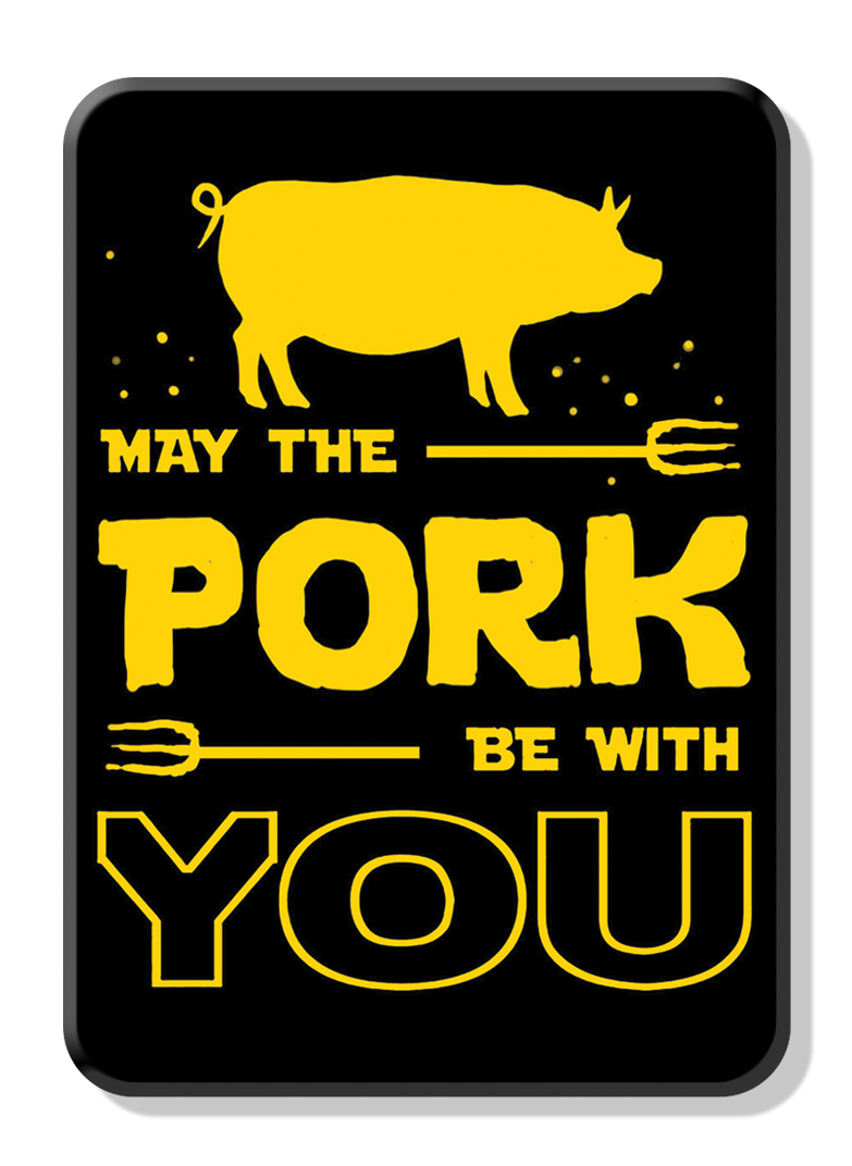 Magnet: Pork With You Metal wrapped with printed media