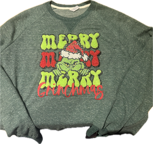 Grinch crewneck, snow fleece SWEATSHIRT