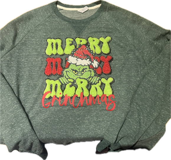 Grinch crewneck, snow fleece SWEATSHIRT