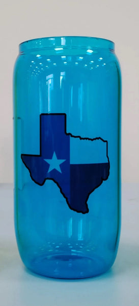 Texas  ICON Blue Can Glass