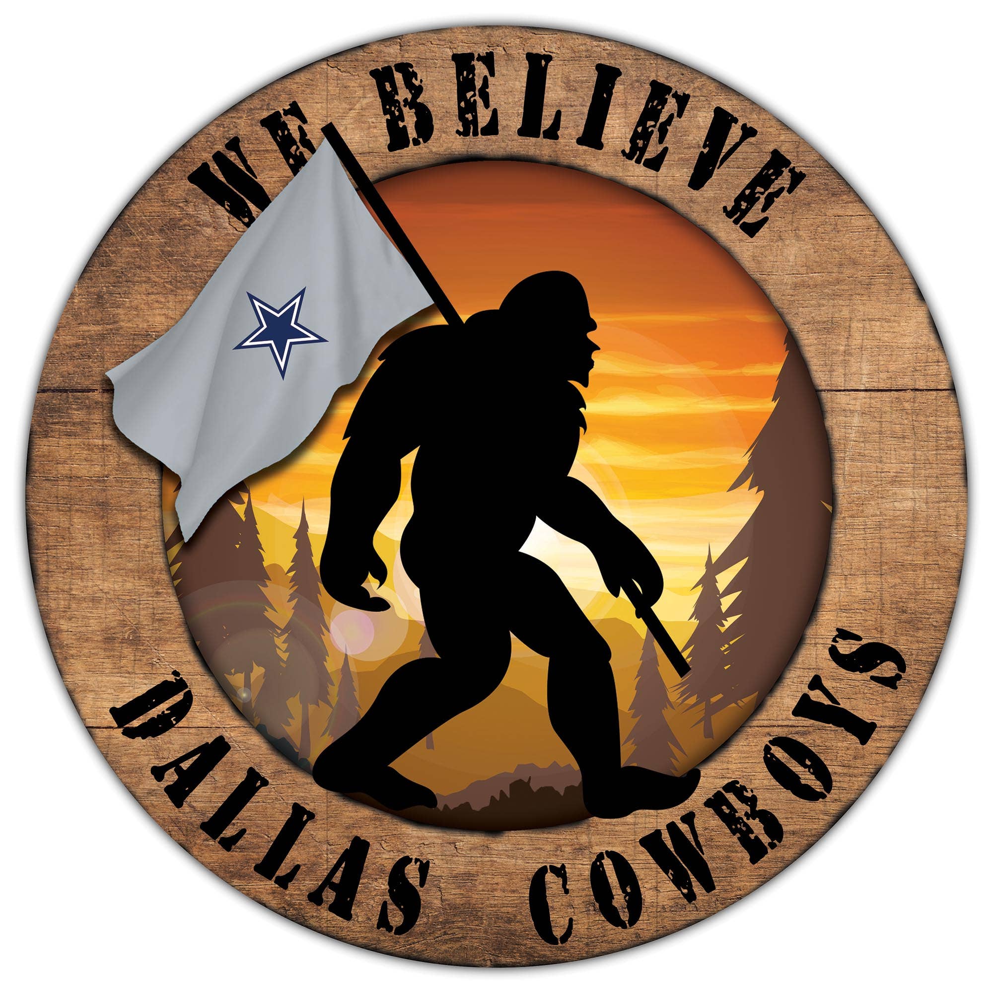 12" Dallas Cowboys Round MDF
