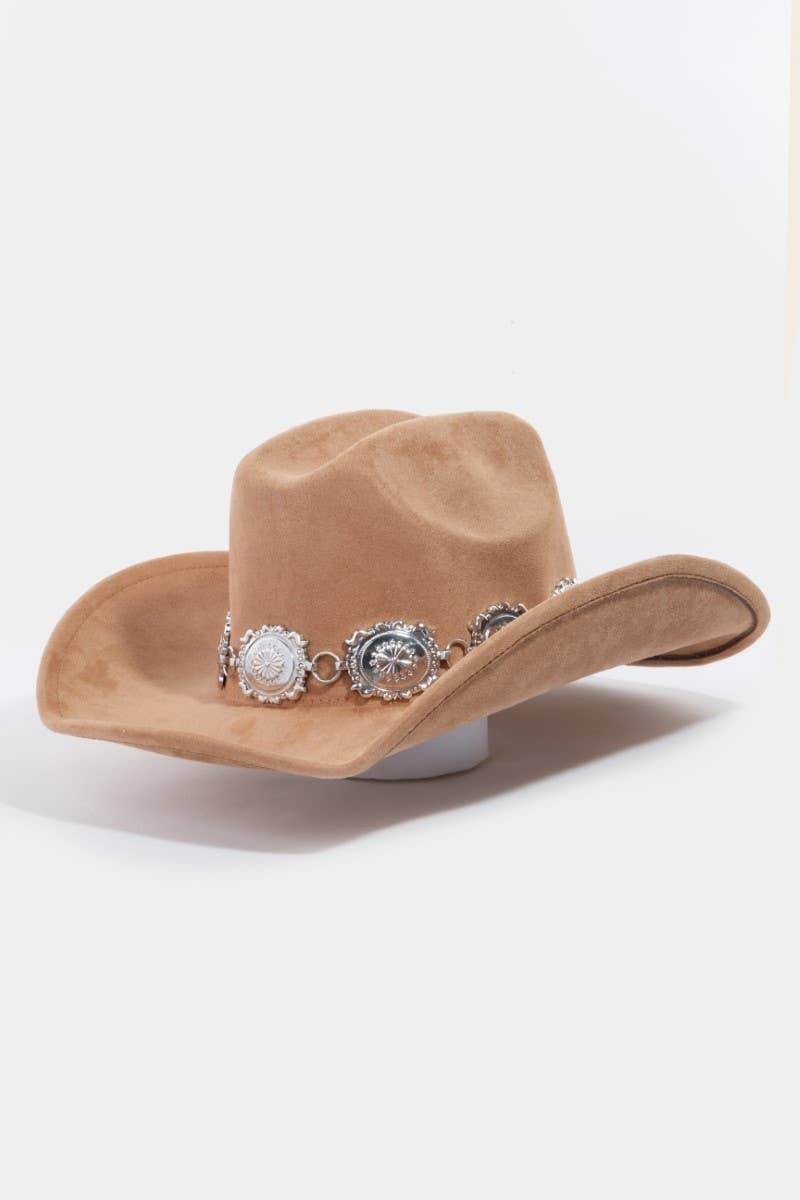 Metallic Concho Chain Cowboy Hat