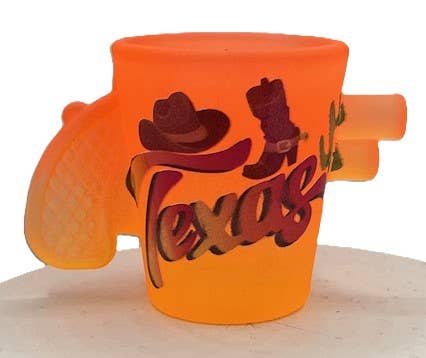 'TEXAS' State Gun Shaped Colorful Shot Glass 2 oz