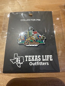 Collector edition Dallas Skyline  jumbo Lapel Pin