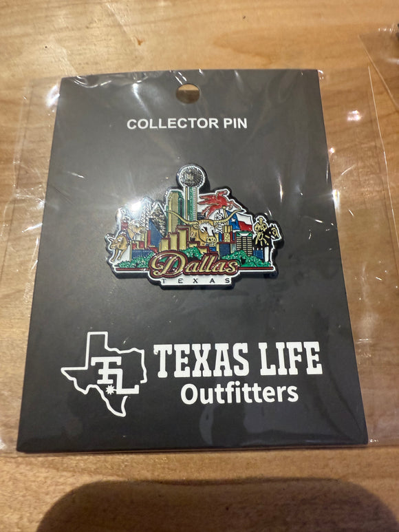 Collector edition Dallas Skyline  jumbo Lapel Pin