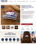 Western Star Glitter Cowboy Hat Hair Clip