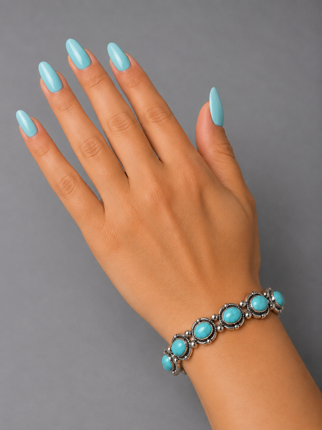 Western Cowgirl Turquoise  Vintage Sliver Bracelet