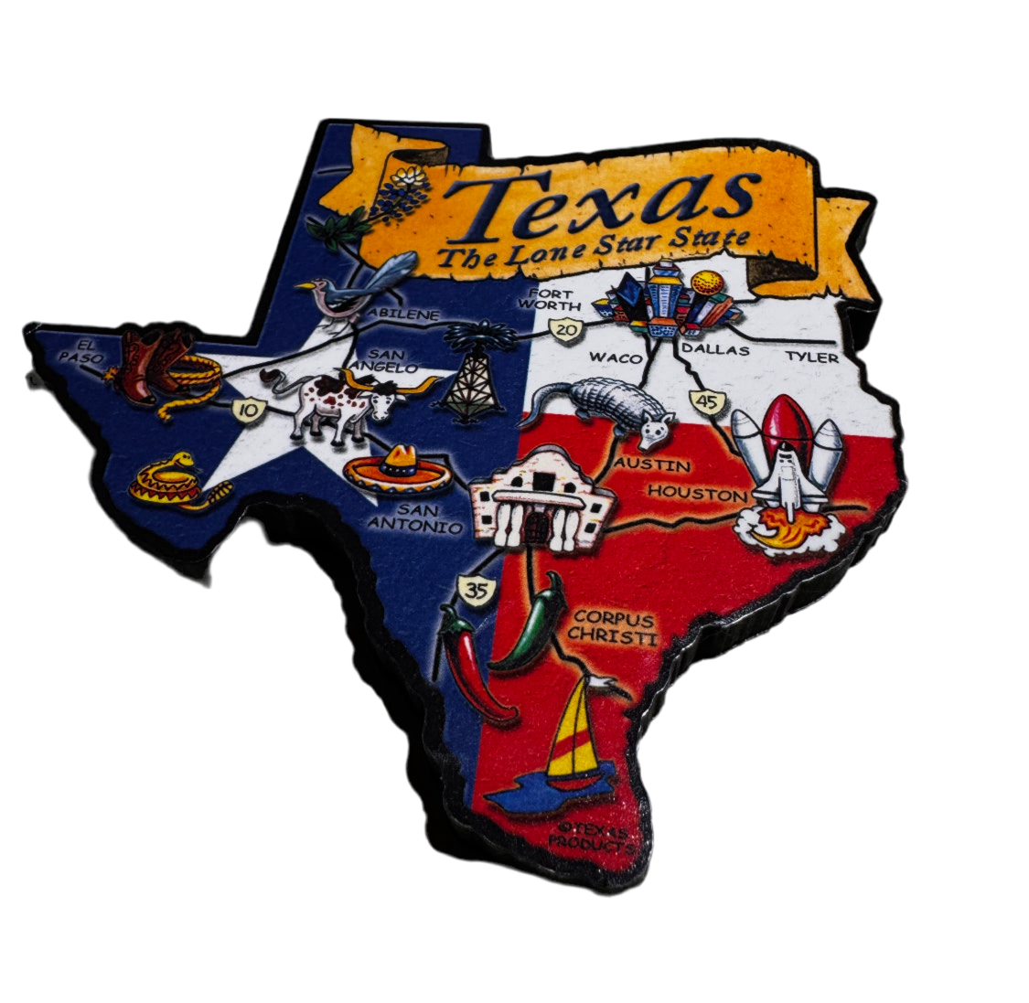 Texas , wooden Magnet