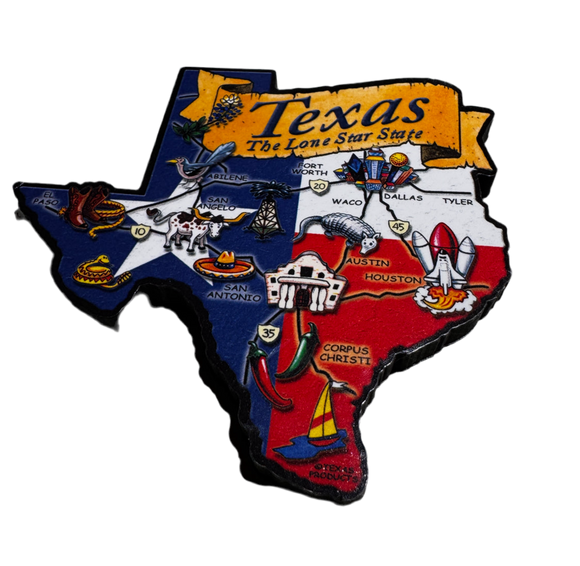 Texas , wooden Magnet