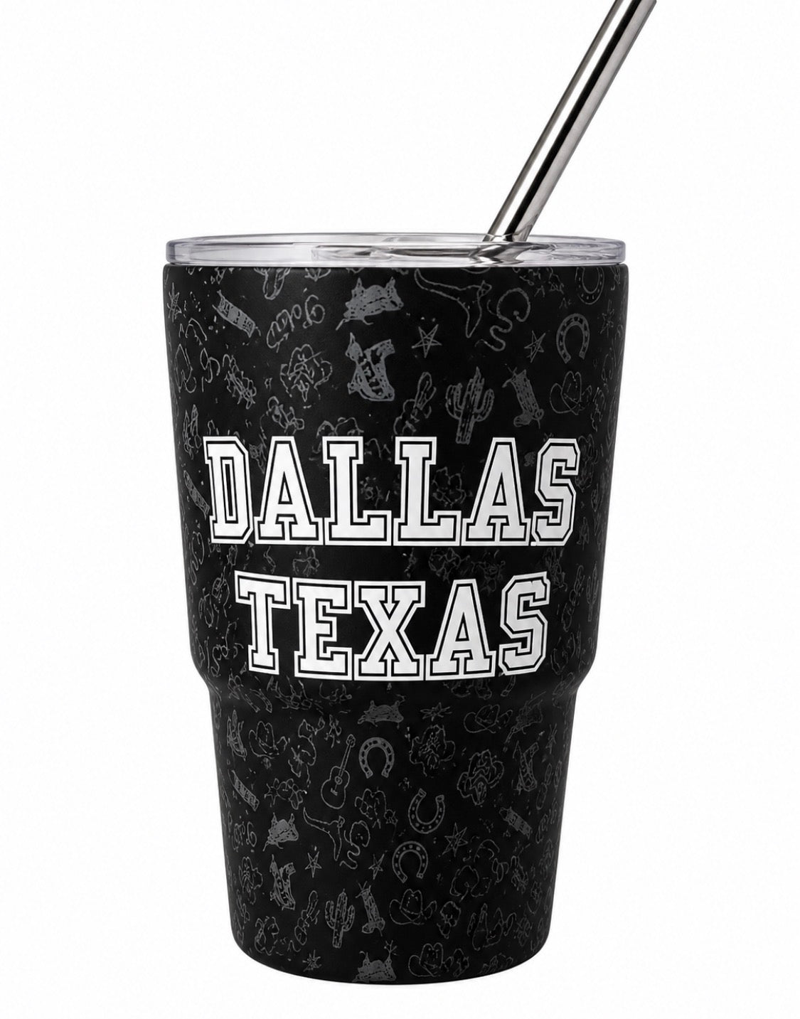 Mini Black DALLAS Texas Icons Tumbler Shot Glass 3oz