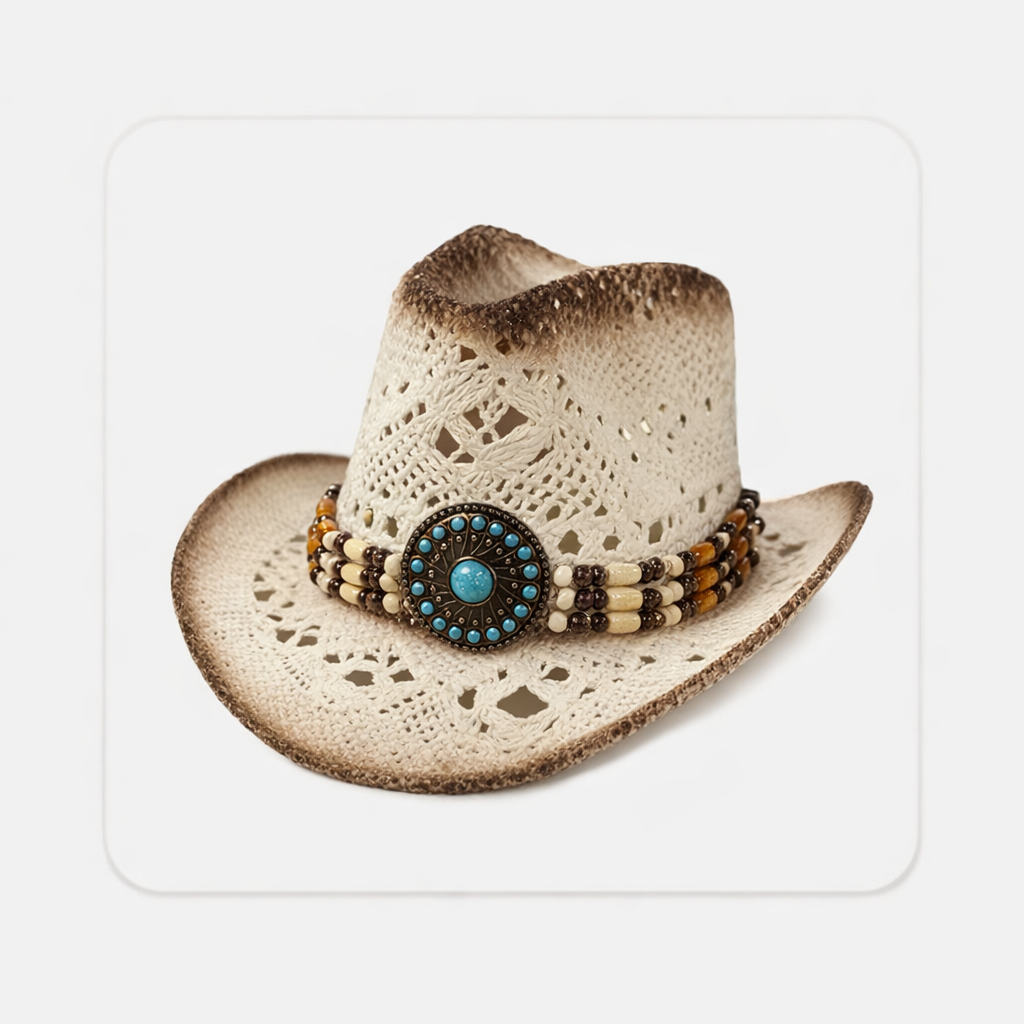 Turquoise beaded Cowboy Hat