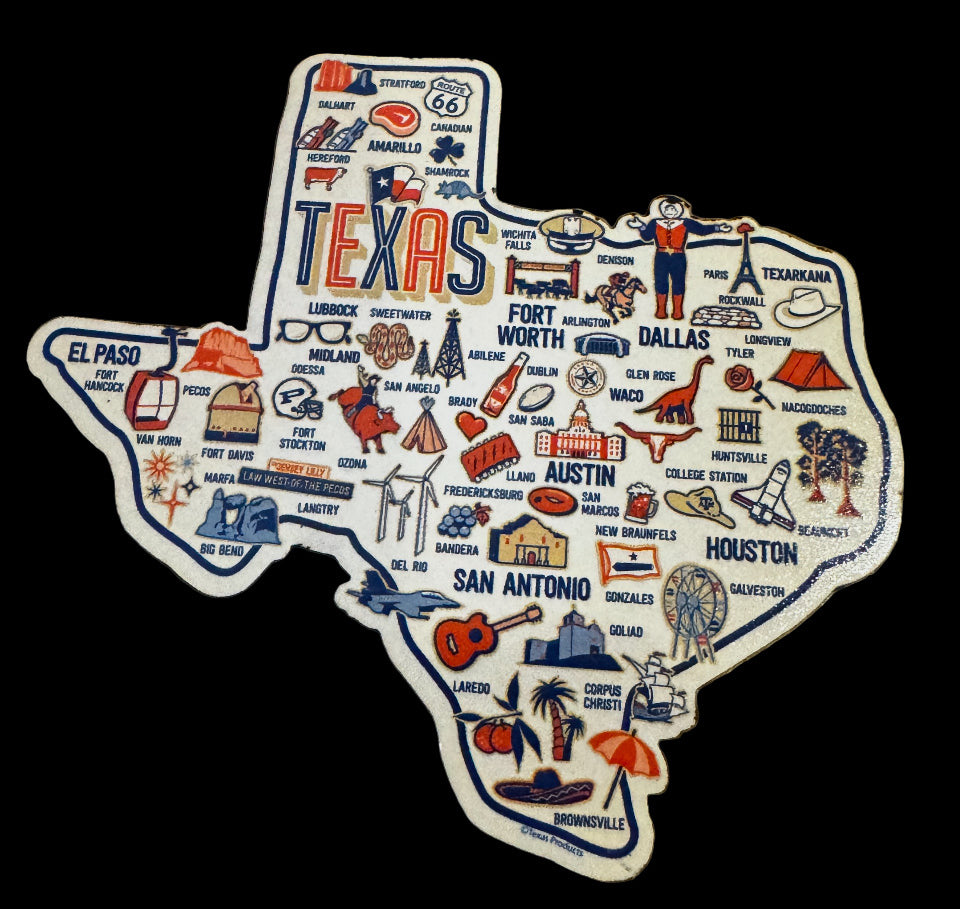 Great State of Texas , wooden Magnet
