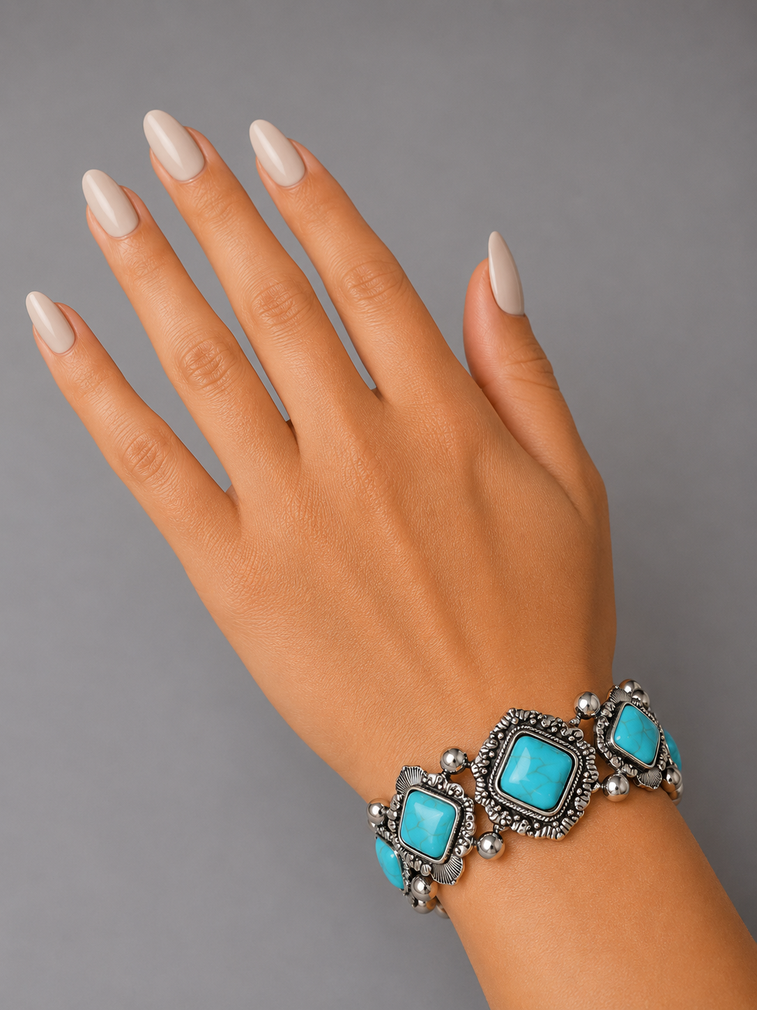 Western Cowgirl Turquoise  Vintage Sliver Bracelet