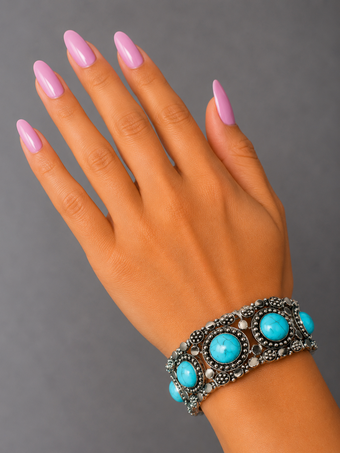 Western Cowgirl Turquoise  Vintage Sliver Bracelet