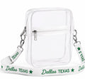 Dallas Texas Green Beaded Strap Clear Stadium Crossbody Purse