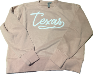 Texas script crewneck snow fleece SWEATSHIRT