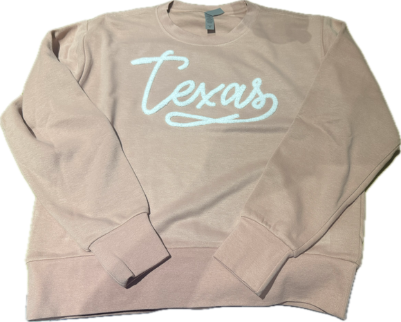 Texas script crewneck snow fleece SWEATSHIRT