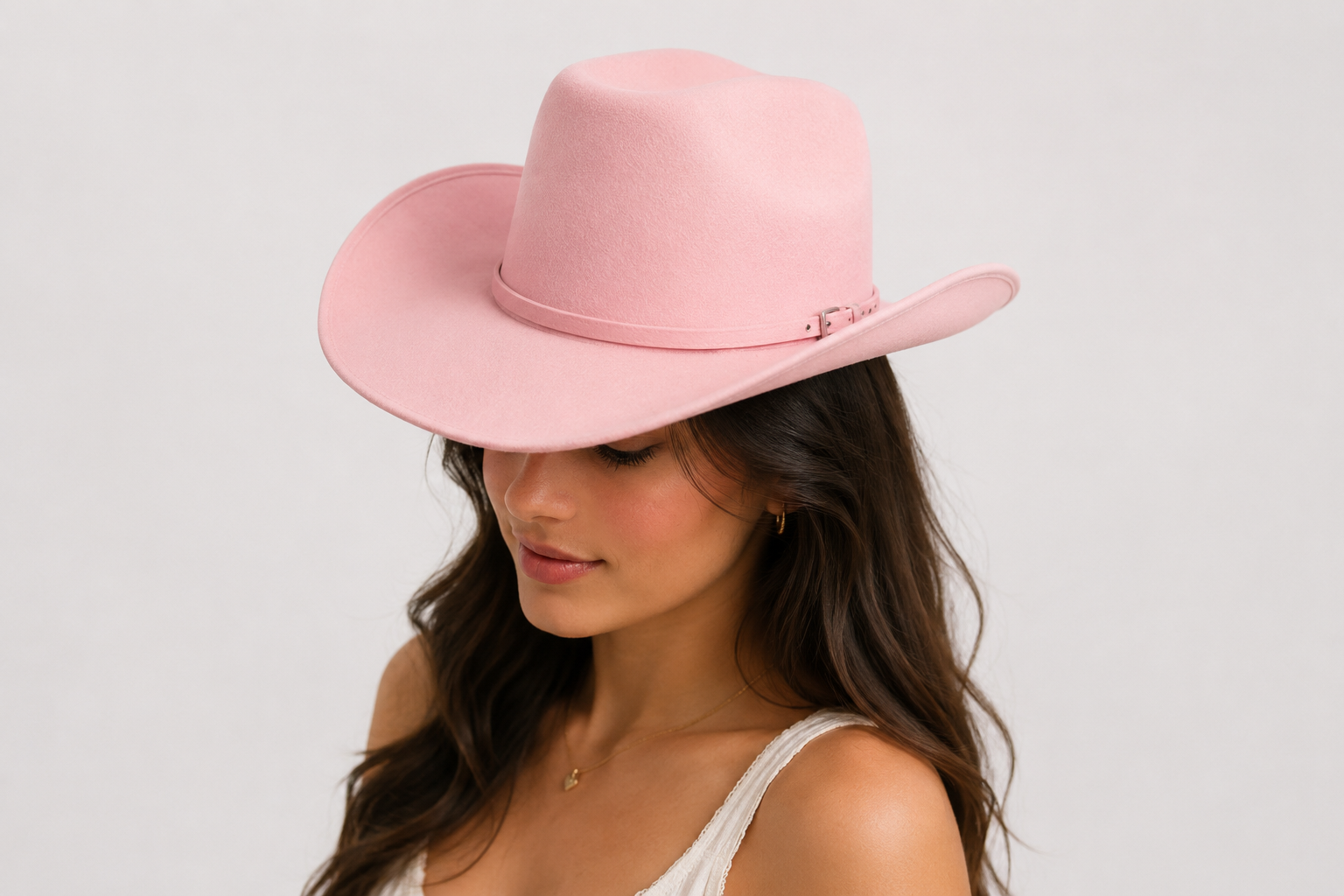 Blush Pink Western Cowboy Hat