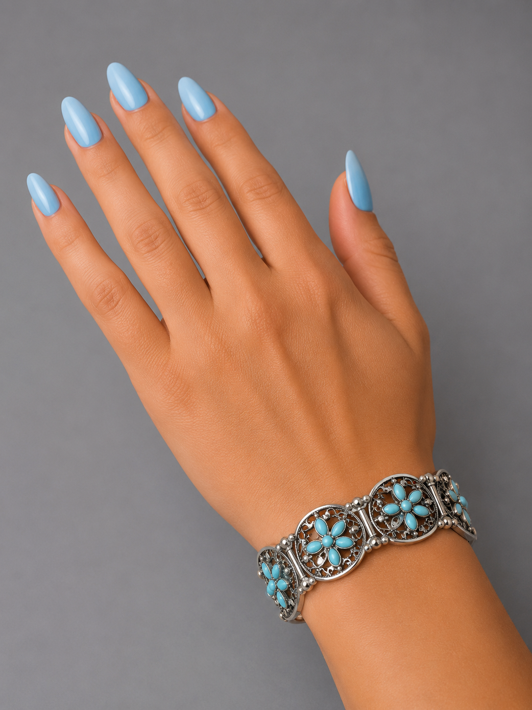 Western Cowgirl Turquoise  Vintage Sliver Bracelet