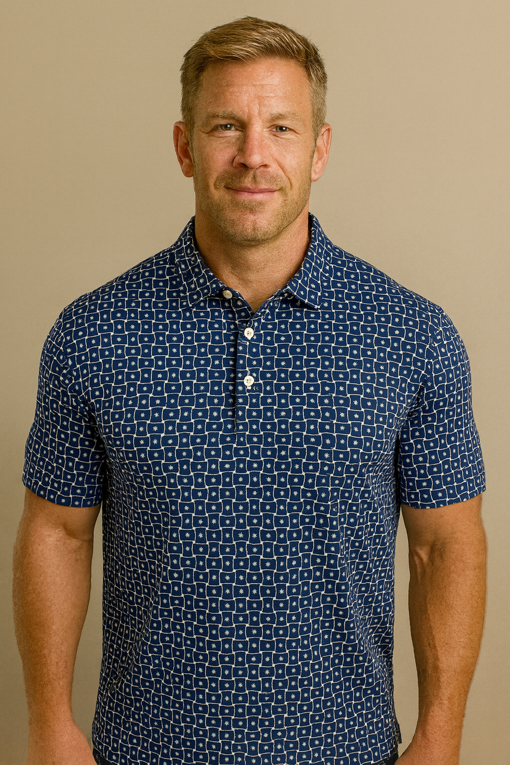 6 Original Flag Texas Performance Polo Cobalt with White Original Flags Texas by Texas Life Outfitters