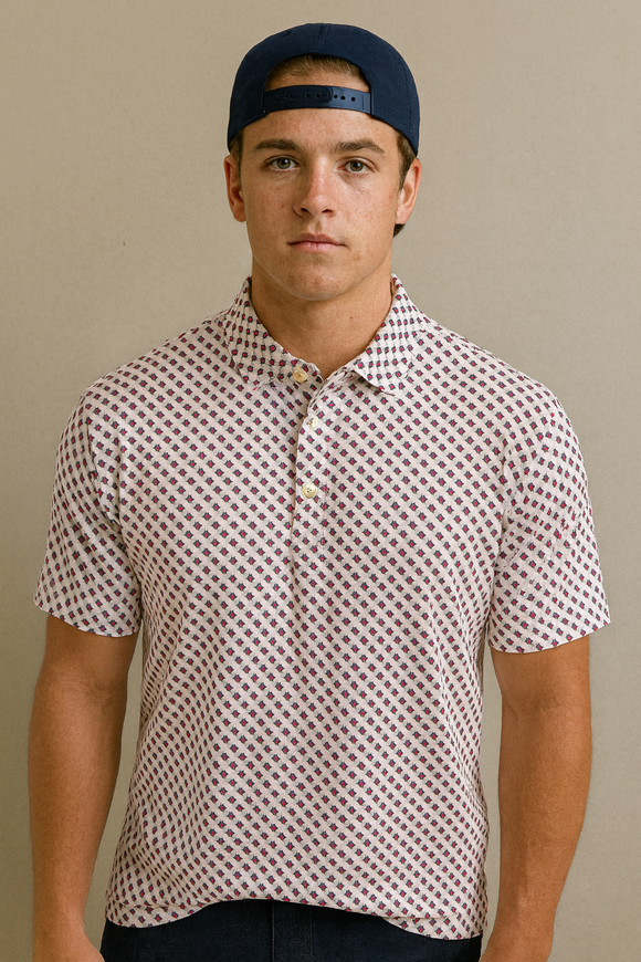 7 Texas Flag in the Shape of Texas Performance Polo