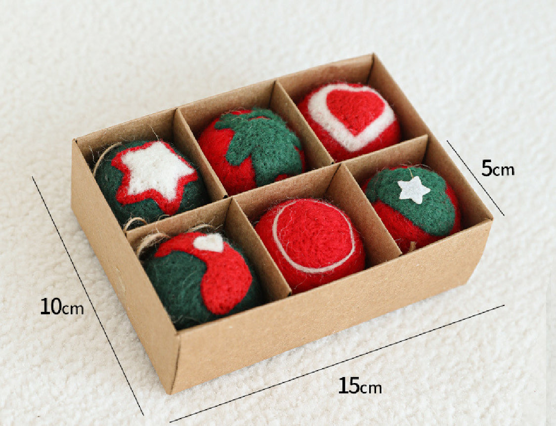 6 Piece Felt Holiday Ornament