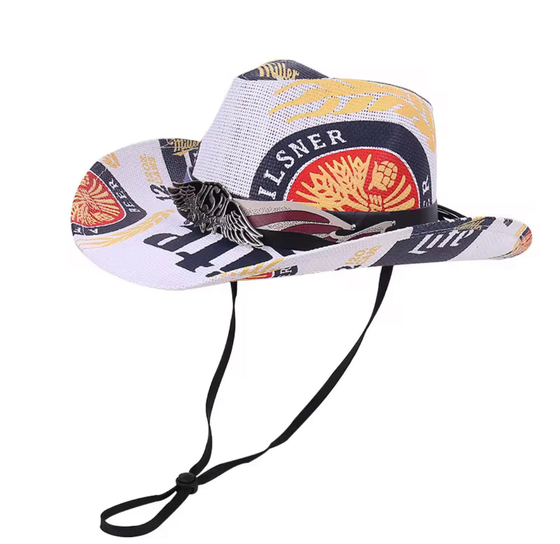 USA Beer Western Straw Cowboy Hat