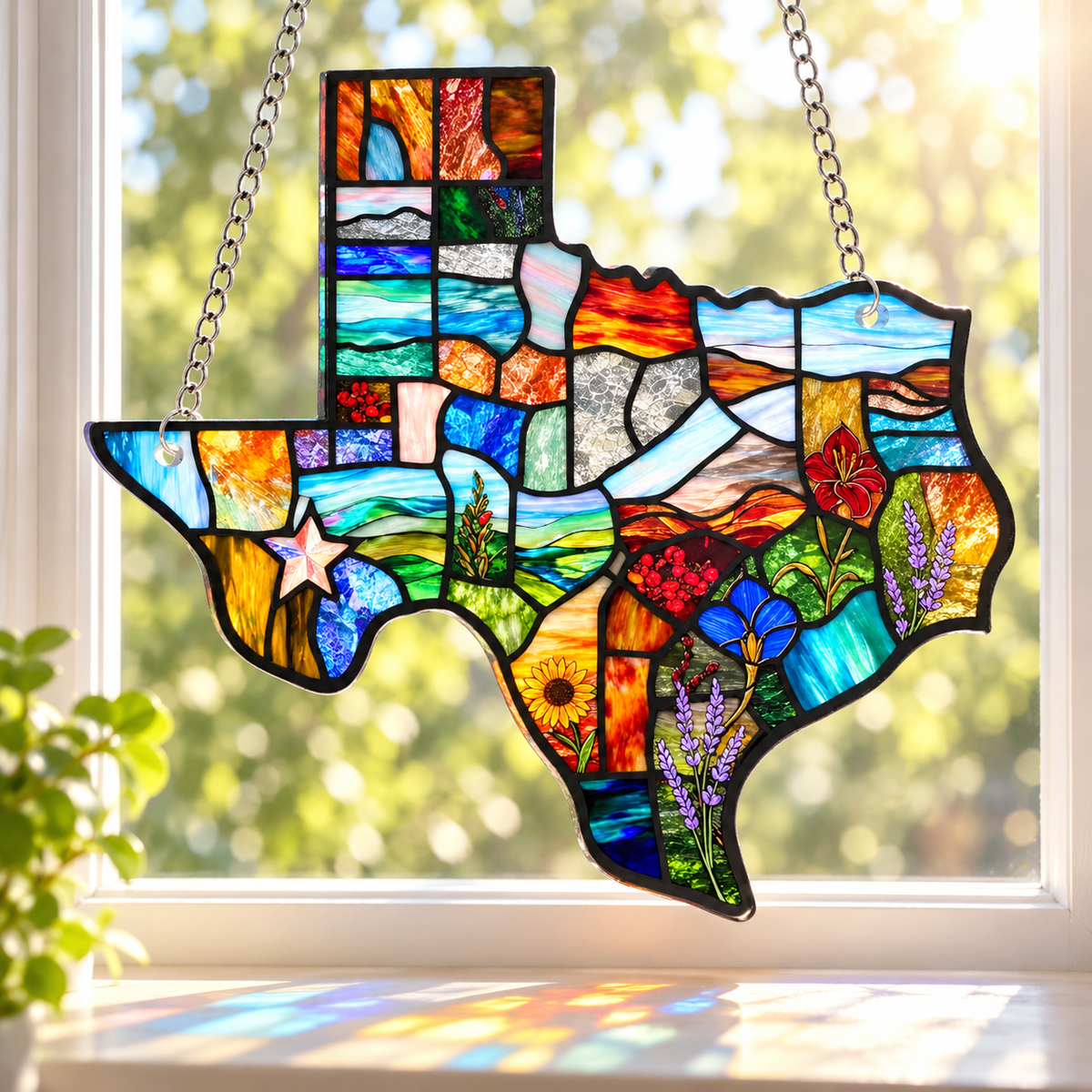 Texas Wildflower Acrylic Suncatcher