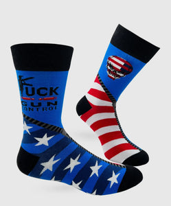 F..k Gun Control Men's Novelty Crew Socks