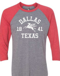 Dallas Pegasus 3/4 Raglan Baseball Tri-Blend T-Shirt