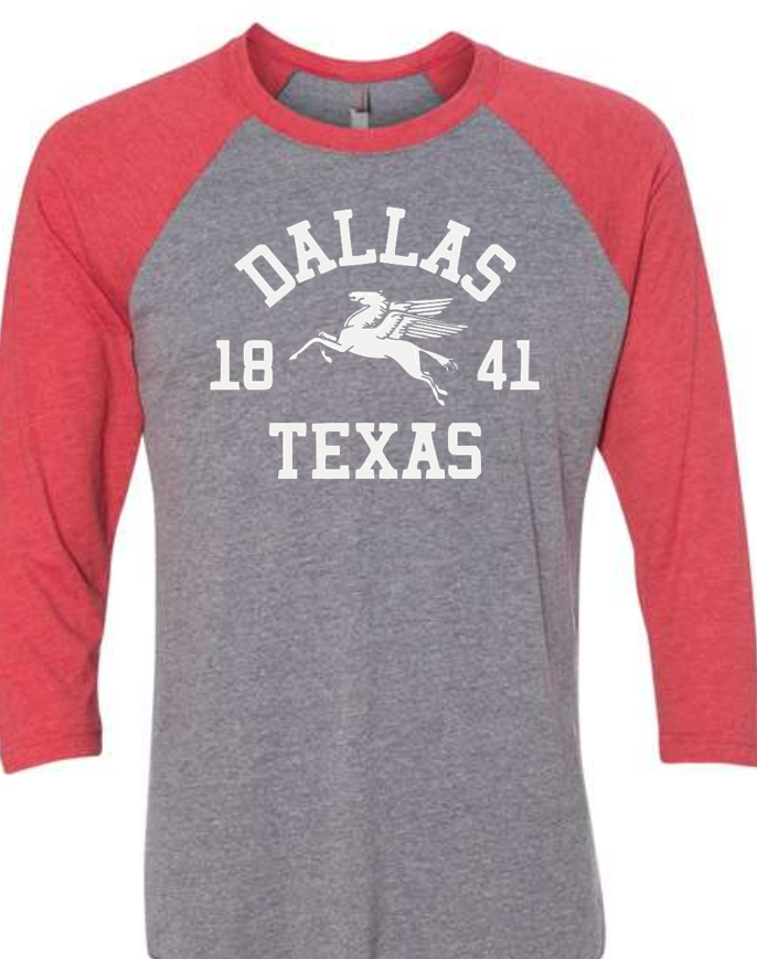Dallas Pegasus 3/4 Raglan Baseball Tri-Blend T-Shirt