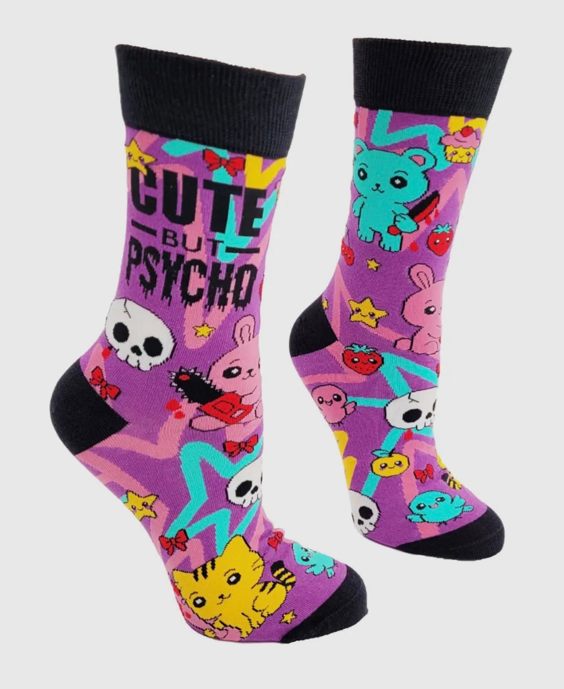 Cute But Psycho Novelty Crew Socks